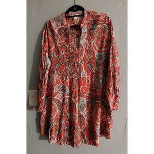 HM Tops Tunic Womens Size 6,Long Sleeve  100% Viscose, 21.5 Inch Of Armp To Armp